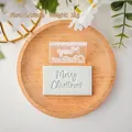 Merry Christmas fondant cookie stamp for baking, clear plastic mold size 4.4x3cm - Merry Christmas Style D