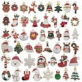 Mix of colorful Christmas alloy enamel charms featuring Santa, reindeer, and snowflakes - Mixed 50 New & Old Enamel Christmas Charms-1 Each-66g-SN1035