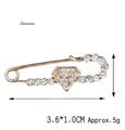 Spilla a balia dorata con strass brillanti, misura 3,6x1,0cm, elegante accessorio moda - Diamante a Rombo