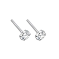 Elegant S925 sterling silver stud earrings featuring classic round-cut clear cubic zirconia - 4mm Four-Prong Zircon Studs