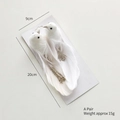 Set of two white feathered artificial birds with silver glitter for Christmas tree decor - White Gold Leaf Bird (1 Pair)