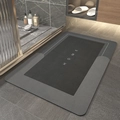 Quick-dry rectangular bathroom mat in dark and light grey with HOME text - Lake Baikal (rectangular) - Dark Gray / 40*60cm