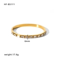 Minimalistisches vergoldetes Edelstahlarmband mit 6mm Bandbreite und Kristalleinlage - 18K Gold / Gold (HF-B5111)