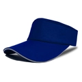 Navy blue open top sun visor hat with grey contrast brim trim for outdoor running - M (56-58cm) / Dark Blue