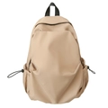 Zaino casual beige a pieghe per uomo e donna con tasche in nylon e coulisse regolabile - Cachi