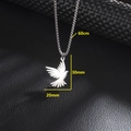 Minimalist silver stainless steel bird pendant necklace with 60cm long snake chain - 60cm Chain Length / Silver
