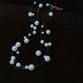 Multi-layer freshwater pearl necklace with floating effect on black background - Multi-layer Artificial Pearl Starry Style (X129)