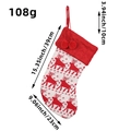 Calza di Natale in maglia bianca e rossa con motivo renna e dettagli pompon - Stile Alce