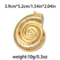 Pendente a forma di conchiglia a spirale in acciaio inossidabile 304 dorato, 3,9x5,2 cm - Conchiglia Grande / Oro
