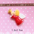 Christmas angel resin ornament charm for DIY hair clips and phone cases 1.8x2.9cm - Angel with Horn - Red