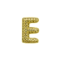 Detail of gold letter E balloon pendant with pavé micro-set white zircon stones - English Letter E (DB241107-E)