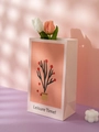 Retro oil painting style gift bag featuring a tree pattern and Leisure Time text - 6Pcs Style A-Tree Illustration