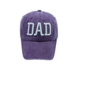 Vintage purple washed cotton baseball cap with white 3D DAD embroidery lettering - Adjustable / Purple-DAD Embroidery (6)