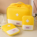 Three-piece set of yellow and cream oxford cloth first-aid pouches in various sizes - Three-Piece Set / Yellow (Set of 3)