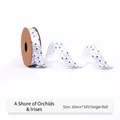16mm floral satin ribbon for gift wrapping, 10 yards elegant blue and pink flower pattern - Floral Printed Ribbon 16mm*10Y