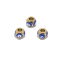 8mm gold plated stainless steel dark blue evil eye beads for DIY jewelry making - Gold Base Royal Blue