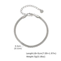 Silver stainless steel mesh bracelet with lobster clasp and adjustable extension chain - 3mm*18-23cm / Steel