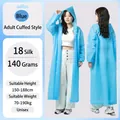 Reusable blue EVA adult raincoat with hood and elastic cuffs for outdoor hiking use - Blue (Adult Bundle Mouth 140g)