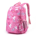 Sac à dos rose pour filles avec imprimé lapin et bretelles ergonomiques confortables - Rose