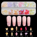 12-grid nail art kit with aurora holographic bowknot and pearl resin charms - Large Aurora Rhinestone (12TZ-15)