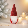 Gnomo natalizio con cappello rosso e barba bianca per decorazioni dell'albero di Natale - Rosso a Maglia C