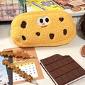 Astuccio in peluche a forma di biscotto con viso a cartoni animati ricamato e cioccolato - Biscotto al Burro