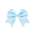 Handmade light blue grosgrain ribbon bow hair clip for girls on white background - Sky Blue