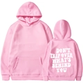 Pink oversized fleece hoodie with smiley face graphic and quote on the back - S / Pink