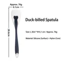 Silicone duck-billed salad scraper spoon with nylon core in black and white finish - Duckbill Spatula / Semi-transparent Black