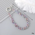Cinturino per telefono con perline di cristallo colorate e ciondolo a forma di cane 16cm - Quadrato di Cristallo Colore Misto