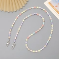Colorful star acrylic beads and pearls phone strap with silver lobster clasps - 120cm Crossbody / Colorful Star (K2373)