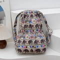 Sac à dos à cordon en toile motif éléphant ethnique voyage loisir sac fourre-tout - Style 1 (Imprimé Éléphant)