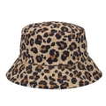 Summer bucket hat featuring a classic leopard print pattern on high-quality cotton canvas - M (56-58cm) / Classic Leopard Pattern (M337—3)