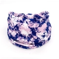 Detail of purple and pink tie-dye elastic cotton wide headband for women - 94-Purple Pink Tie Dye