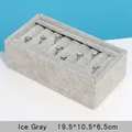 Ringdisplay-Box aus eisgrauem Samt mit 7 Schlitzen zur Schmuckaufbewahrung - 19.5x10.5x6.5cm / Eisgrau