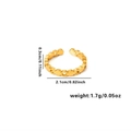18k gold plated stainless steel ring with hollow and solid dot geometric design - Adjustable Open / Dotted Hollow Style (TYGR0206)