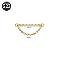 Golden double layer chain in G23 titanium for nose piercings with 30mm total length - G23 Titanium Gold Double Chain-20-30mm