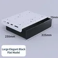 Large hidden desk drawer in black and white finish, dimensions 335x250x70mm - Matte Black / Flat / Large