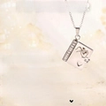 Silver book-shaped titanium steel necklace with heart and pinky promise engravings - 66 Silver Pinky Swear Daughter Style