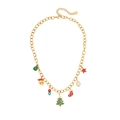 Collier de Noël en acier inoxydable avec multi-pendentifs chaîne dorée bijou festif - Style 4 Collier