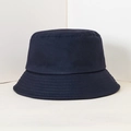 Classic navy blue cotton bucket hat with parallel stitching on a wide brim for sun protection - Navy Blue