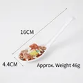 Realistic artificial beef ramen model on 16cm white ceramic spoon weighing 46g - Garlic Ribs Noodles-White Spoon