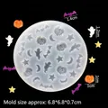 Molde de silicona Halloween con calabazas 3D, murciélagos y fantasmas, 6,8 cm - 6#--Transparente 16379 (Molde multielemento de Halloween)