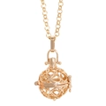 Goldener hohler Herz-Medaillon-Anhänger mit Aromatherapie-Diffusor-Funktion an Kette - Gold
