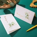 Watercolor thank you greeting cards with gold foil lettering and green foliage design - Greeting Cards And Envelopes (s566)
