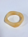 Translucent amber resin square bangle with a minimalist smooth geometric design - Geometric Rhombus / Inner Diameter 65mm / Apricot Yellow