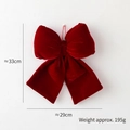Large red velvet Christmas bow hanging decoration for tree and home holiday festive decor - Deluxe Large / Burgundy
