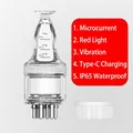 Applicateur de cuir chevelu électrique avec luminothérapie rouge et massage EMS - Électrique Lumière Rouge EMS Vibration / Transparent