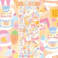 Detailed view of cute cartoon chef cat stickers with vibrant laser effect for DIY journaling - Cat Chef