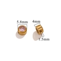 6mm gold-plated stainless steel bead with pink purple zircon for DIY jewelry making - Light Pink